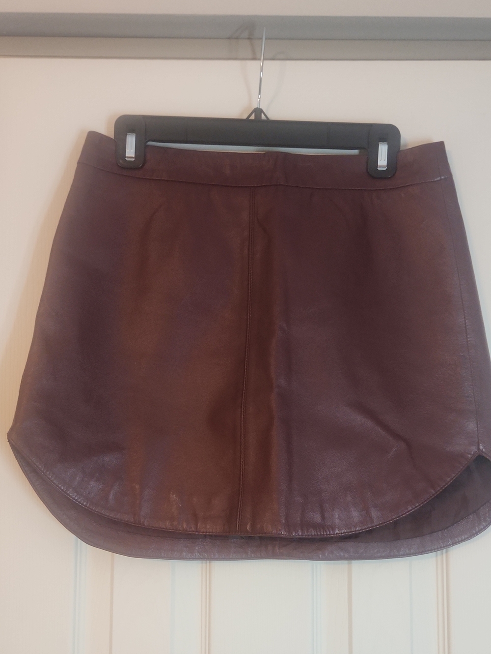 BB Dakota Brown Faux Leather High-Low Mini Skirt